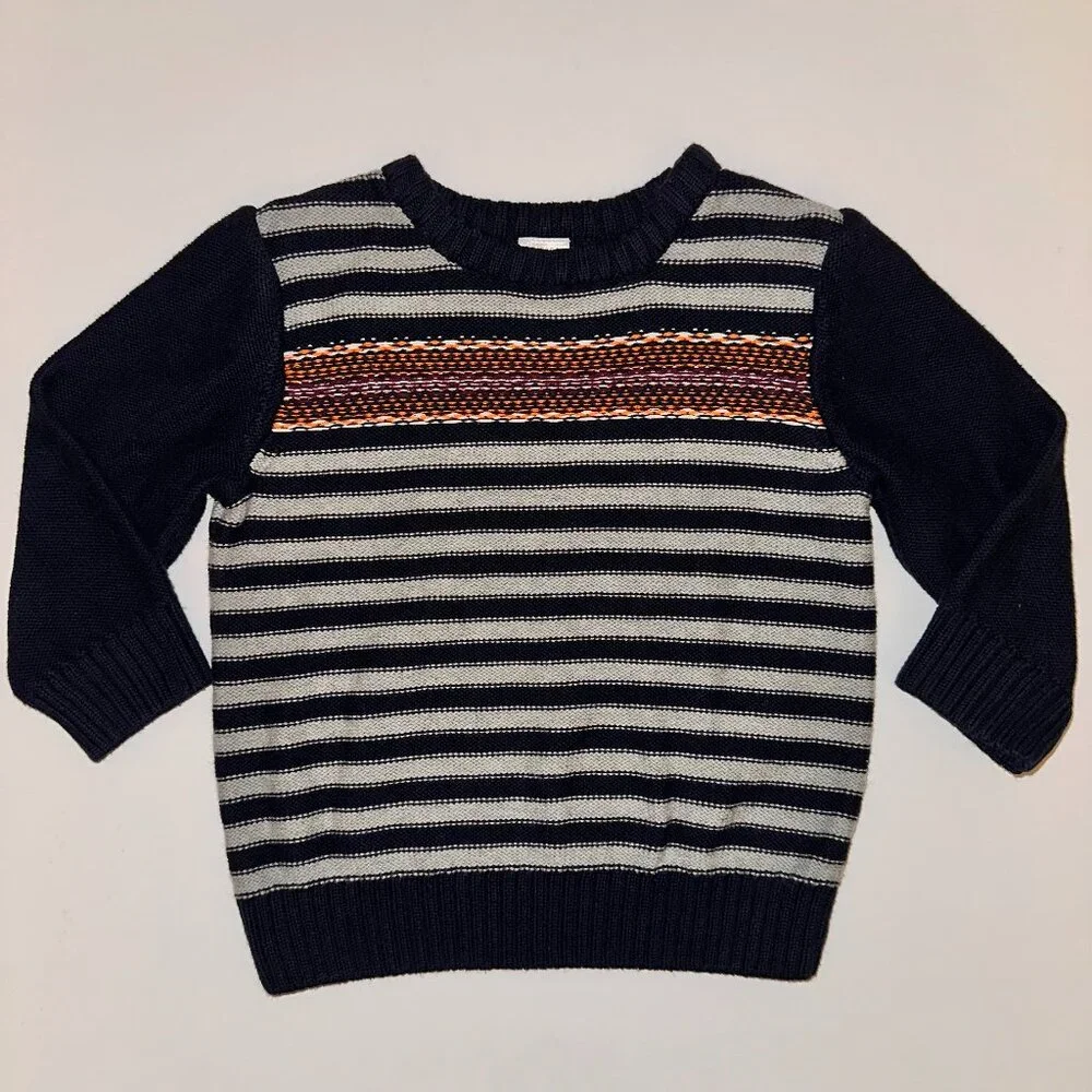 Gymboree Boys Sweater Size 2T Boys Casual Striped Pull Over Cotton navy
